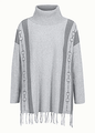 EQL Turtleneck Poncho Sweater -Silver/Sterling