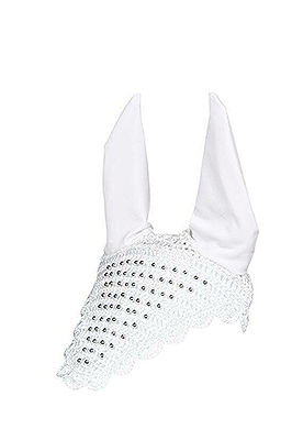 HKM Fly Veil -Silver Pearls-White