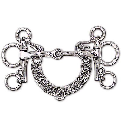 Toklat Stainless Steel Slow Twist Snaffle Tom Thumb Pelham - 3 3/4" Cheek
