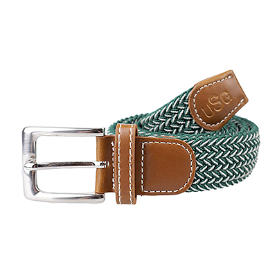 USG Breezy Casual Belts - Dark Green Off White