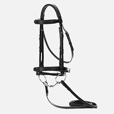 Equinavia Saga Padded Dressage Bridle &amp; Reins - Black