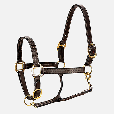Equinavia Valkyrie Triple Stitched Leather Halter - Chocolate Brown