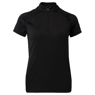 Horze Mia Womens Short Sleeved Training Polo Shirt - Black