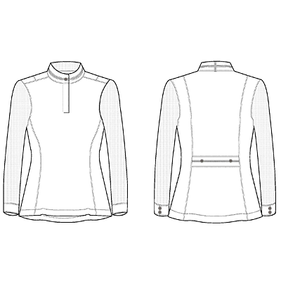 Chestnut Bay Long Sleeve Dressage Show Shirt-White