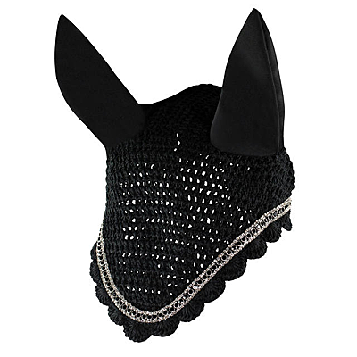 black Horze Ear Net with Crystals
