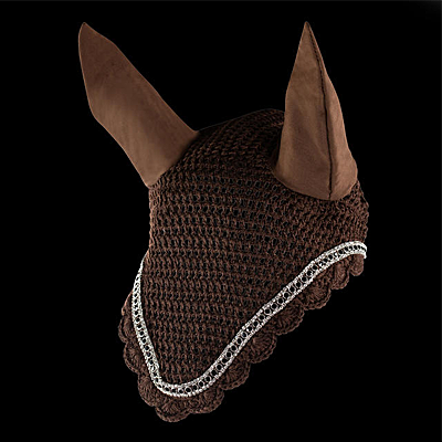 dark brown Horze Ear Net with Crystals