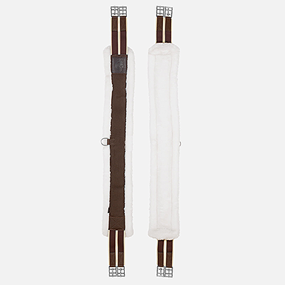 Equinavia Valkyrie Ultra Fleece Girth - Ivory White/Brown