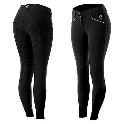 Equinavia Astrid Womens Silicone Full Seat Breeches - Black/White