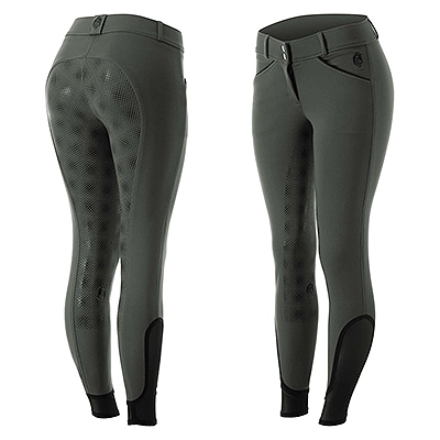 Equinavia Astrid Womens Silicone Full Seat Breeches - Carbon Gray/Black
