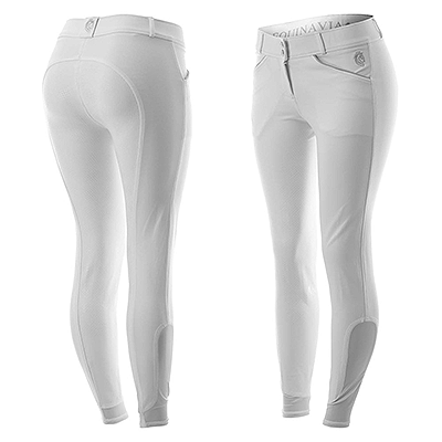 Equinavia Astrid Womens Silicone Full Seat Breeches - White/Light Gray
