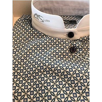 Anna Scarpati Patterned Short Sleeve Shirt-multicolor