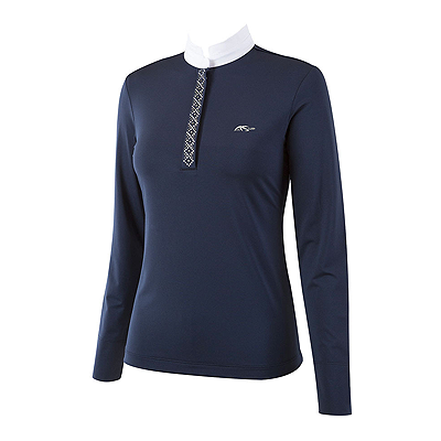 Anna Scarpati FEZIA W19 Long Sleeve Polo-Blue