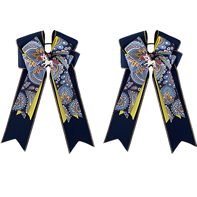 Belle & Bow Equestrian Bows - Paisley Gold